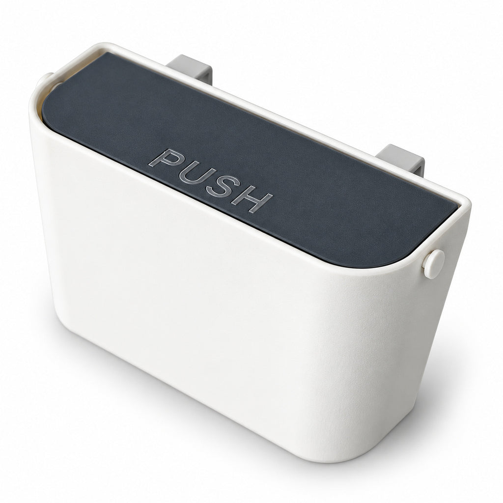 Car Door Pocket - Push-Lid Mini Trash Bin
