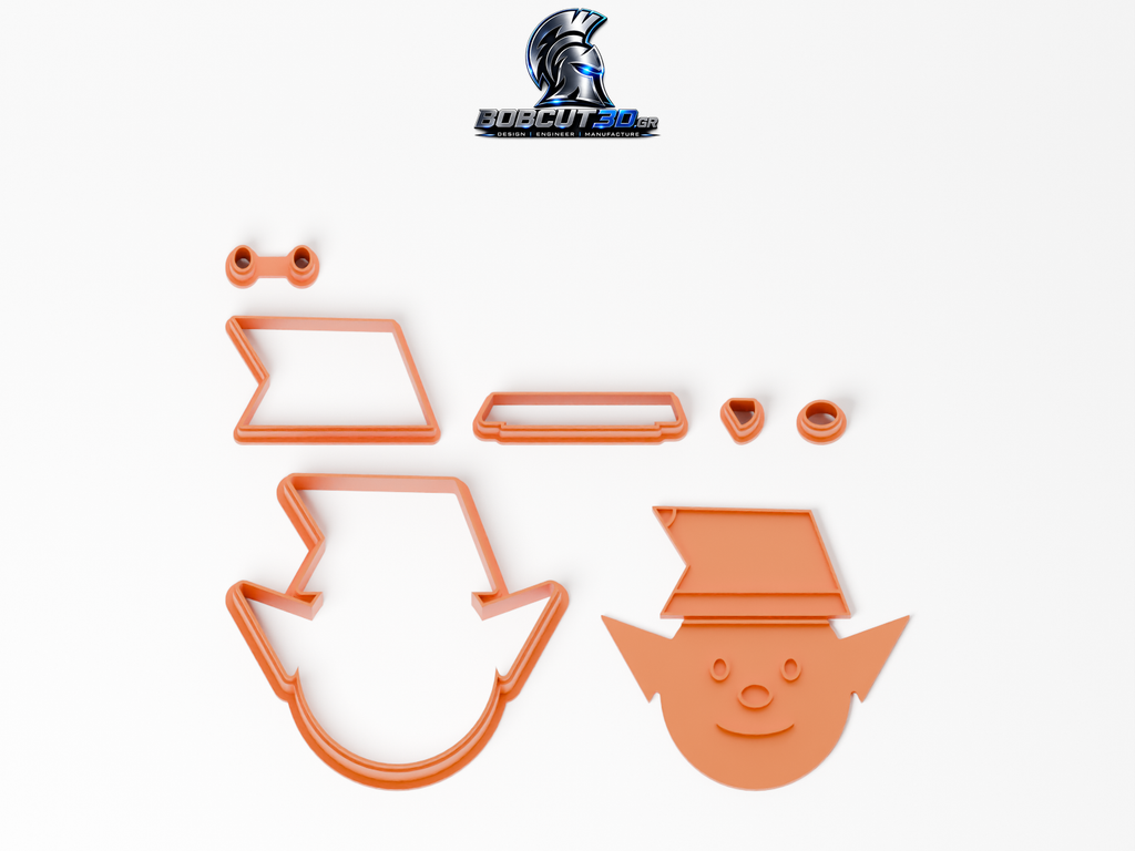 Cookie Cutter - Christmas Elf Face — πλήρες σετ κουπάτ, σφραγίδας και εργαλείων ανά χρώμα