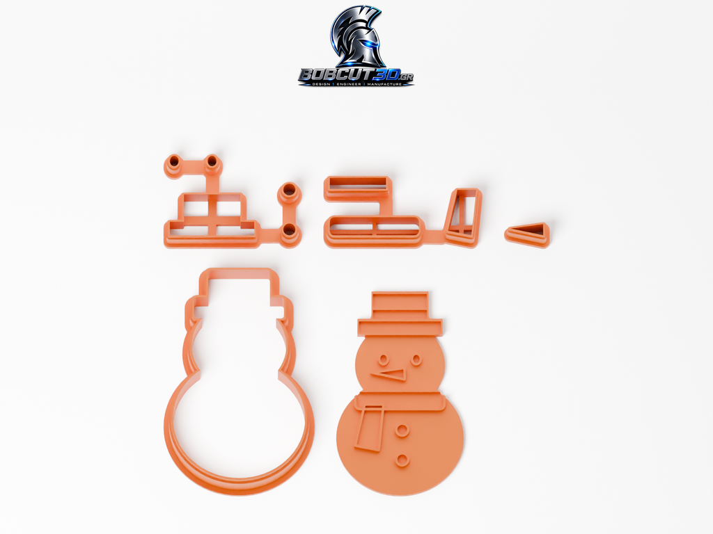Cookie Cutter - Scarf Snowman — πλήρες σετ κουπάτ, σφραγίδας και εργαλείων ανά χρώμα