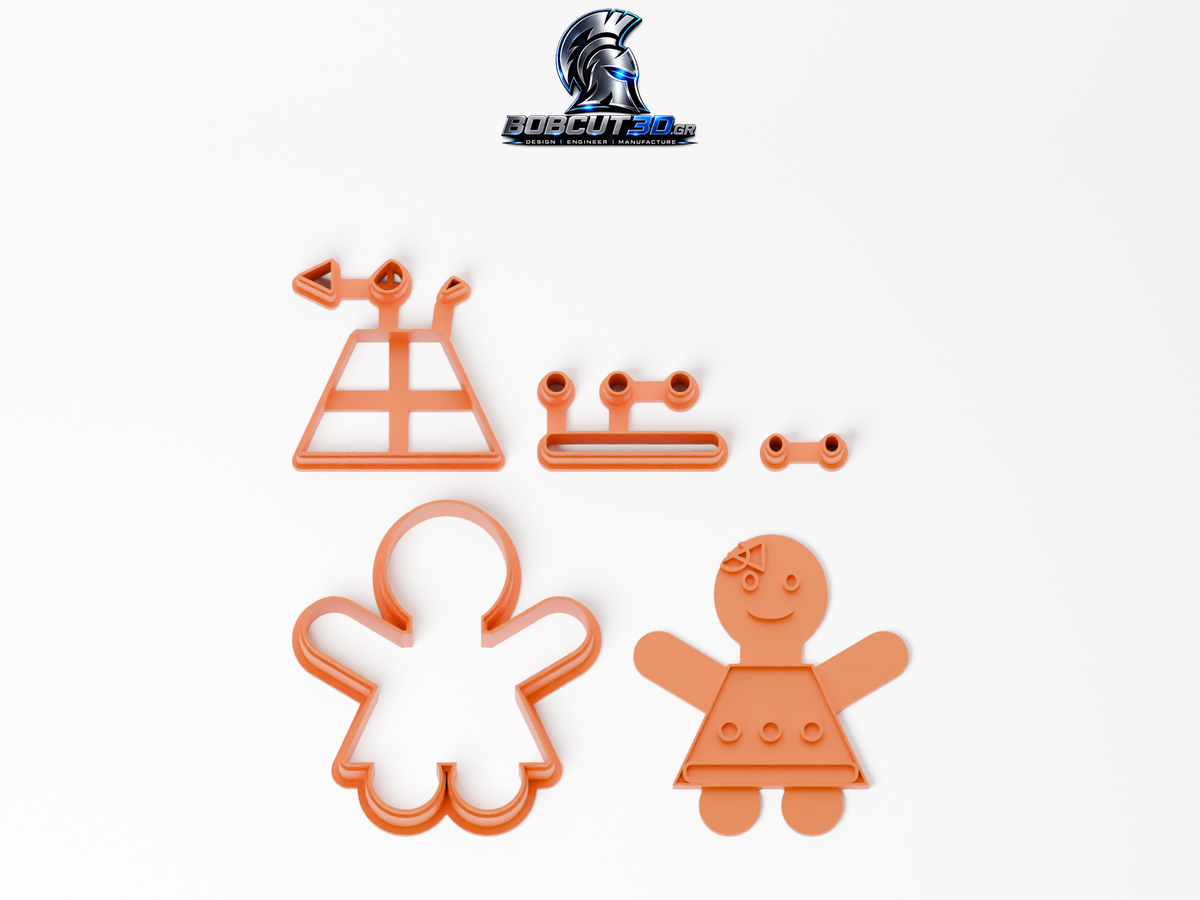 Cookie Cutter - Gingerbread Girl — πλήρες σετ κουπάτ, σφραγίδας και εργαλείων ανά χρώμα