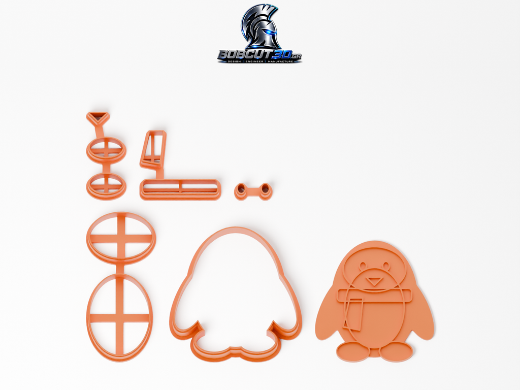 Cookie Cutter - Winter Penguin — πλήρες σετ κουπάτ, σφραγίδας και εργαλείων ανά χρώμα