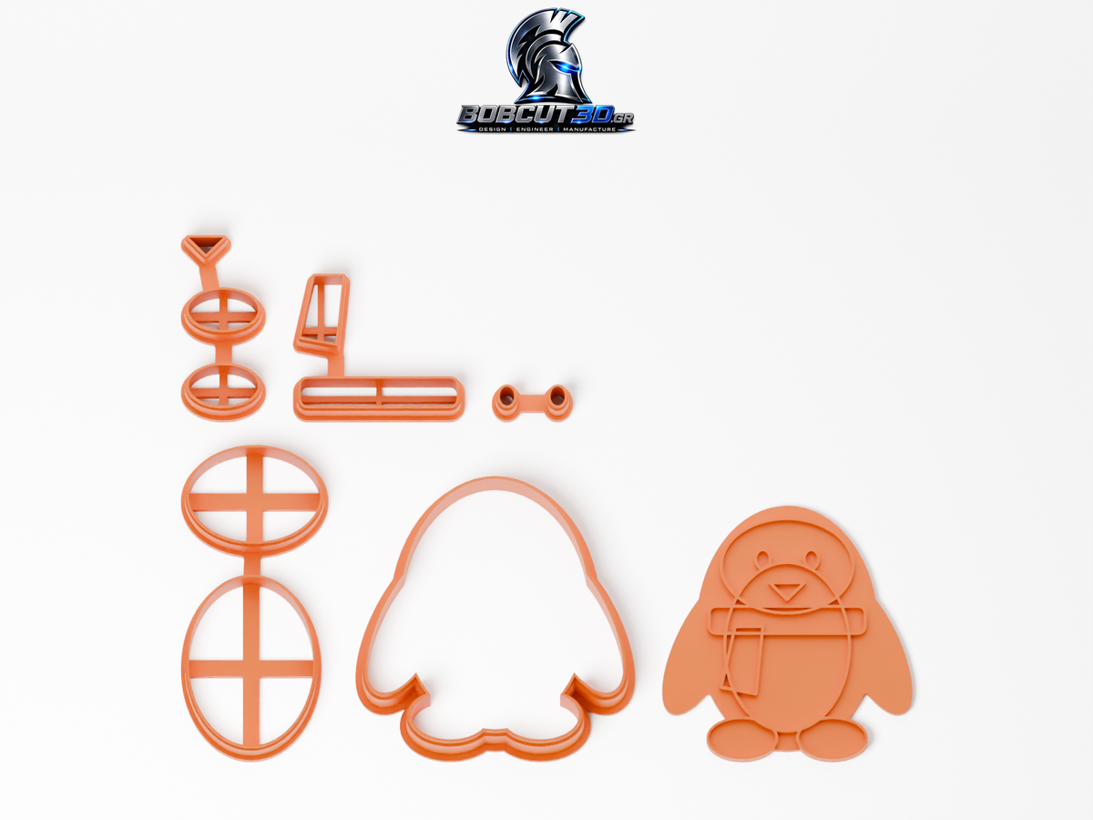Cookie Cutter - Winter Penguin — πλήρες σετ κουπάτ, σφραγίδας και εργαλείων ανά χρώμα