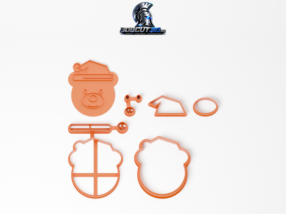 Cookie Cutter - Polar Bear Santa — πλήρες σετ κουπάτ, σφραγίδας και εργαλείων ανά χρώμα