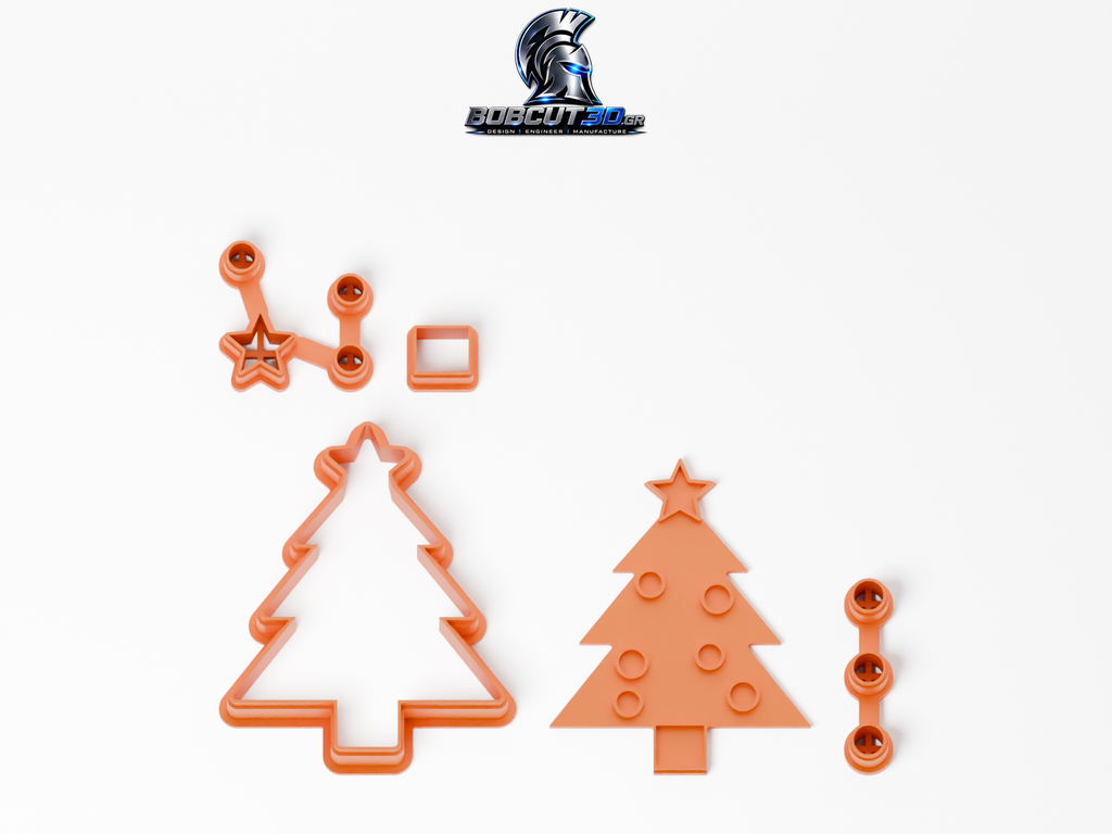 Cookie Cutter - Bauble Christmas Tree — πλήρες σετ κουπάτ, σφραγίδας και εργαλείων ανά χρώμα