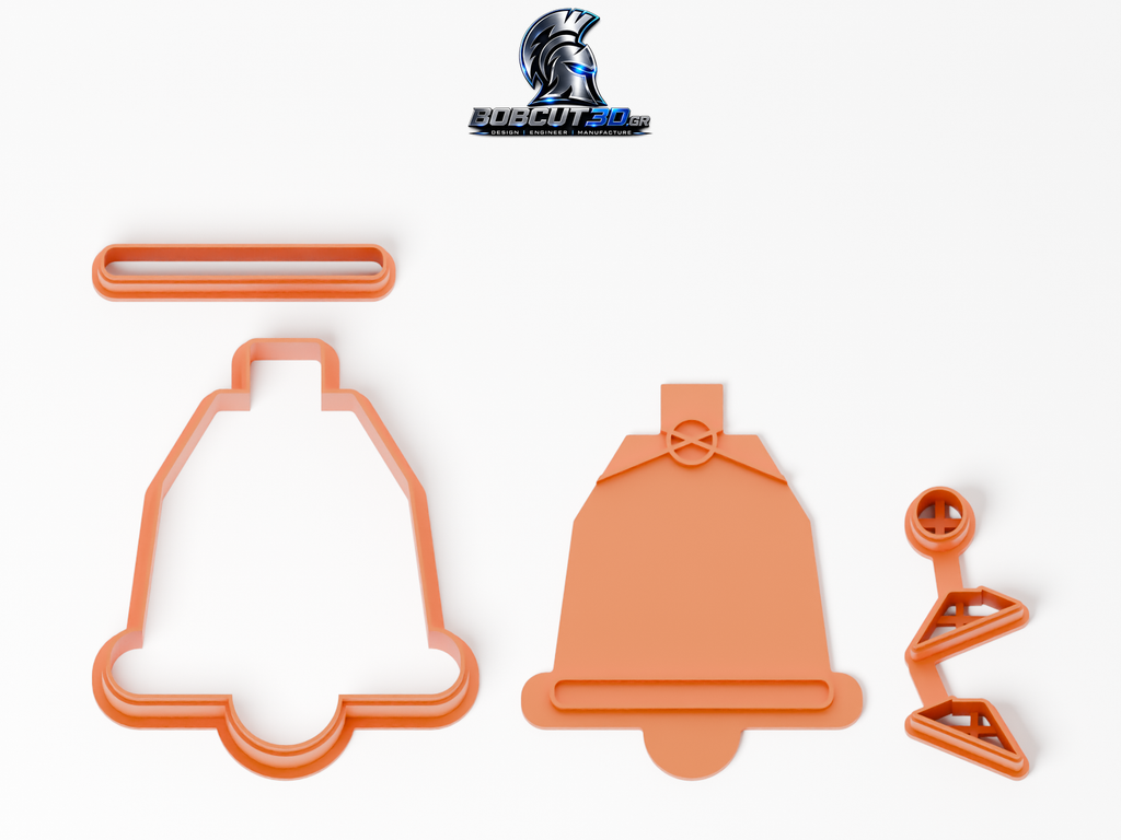 Cookie Cutter - Ribbon Christmas Bell — πλήρες σετ κουπάτ, σφραγίδας και εργαλείων ανά χρώμα