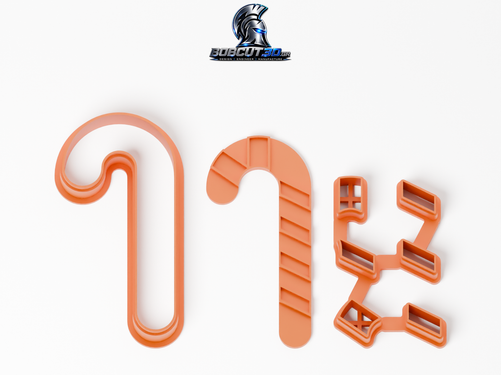 Cookie Cutter - Classic Candy Cane — πλήρες σετ κουπάτ, σφραγίδας και εργαλείων ανά χρώμα