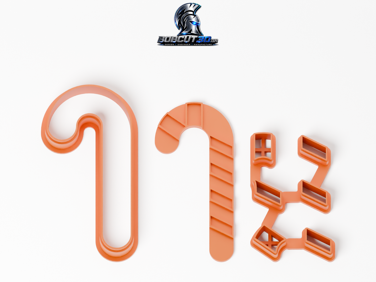 Cookie Cutter - Classic Candy Cane — πλήρες σετ κουπάτ, σφραγίδας και εργαλείων ανά χρώμα