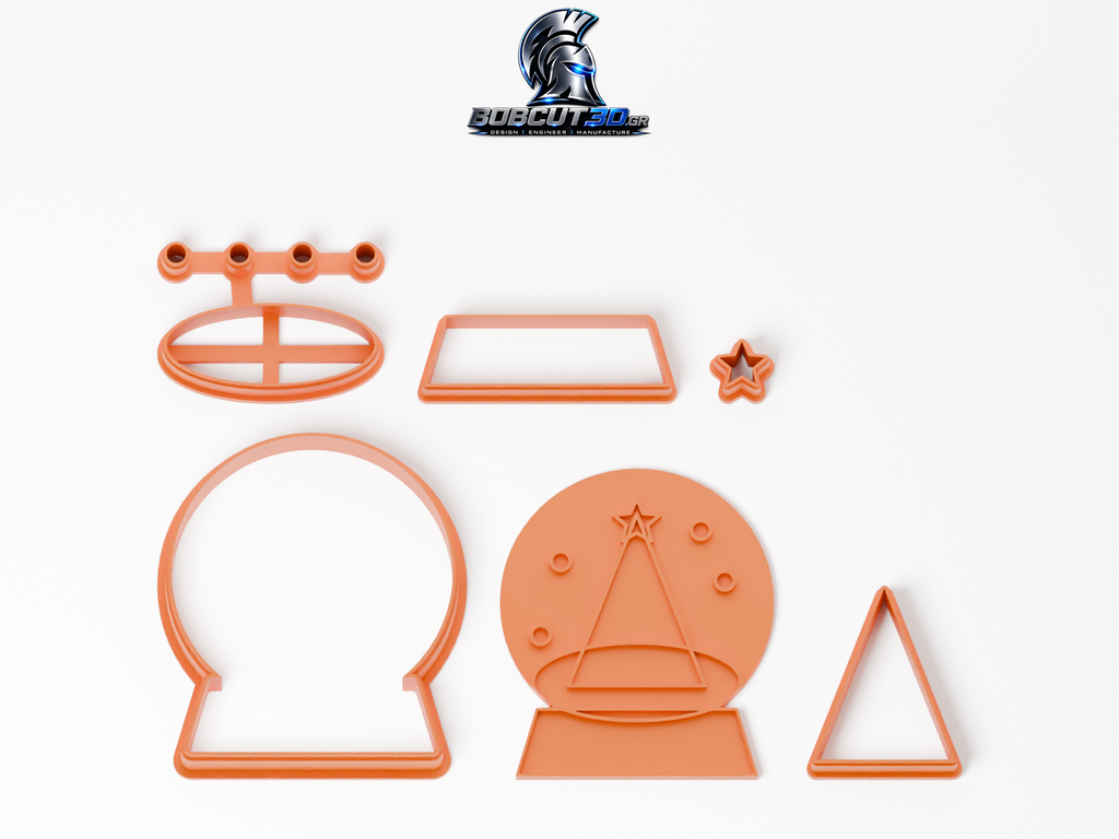 Cookie Cutter - Christmas Snow Globe — πλήρες σετ κουπάτ, σφραγίδας και εργαλείων ανά χρώμα
