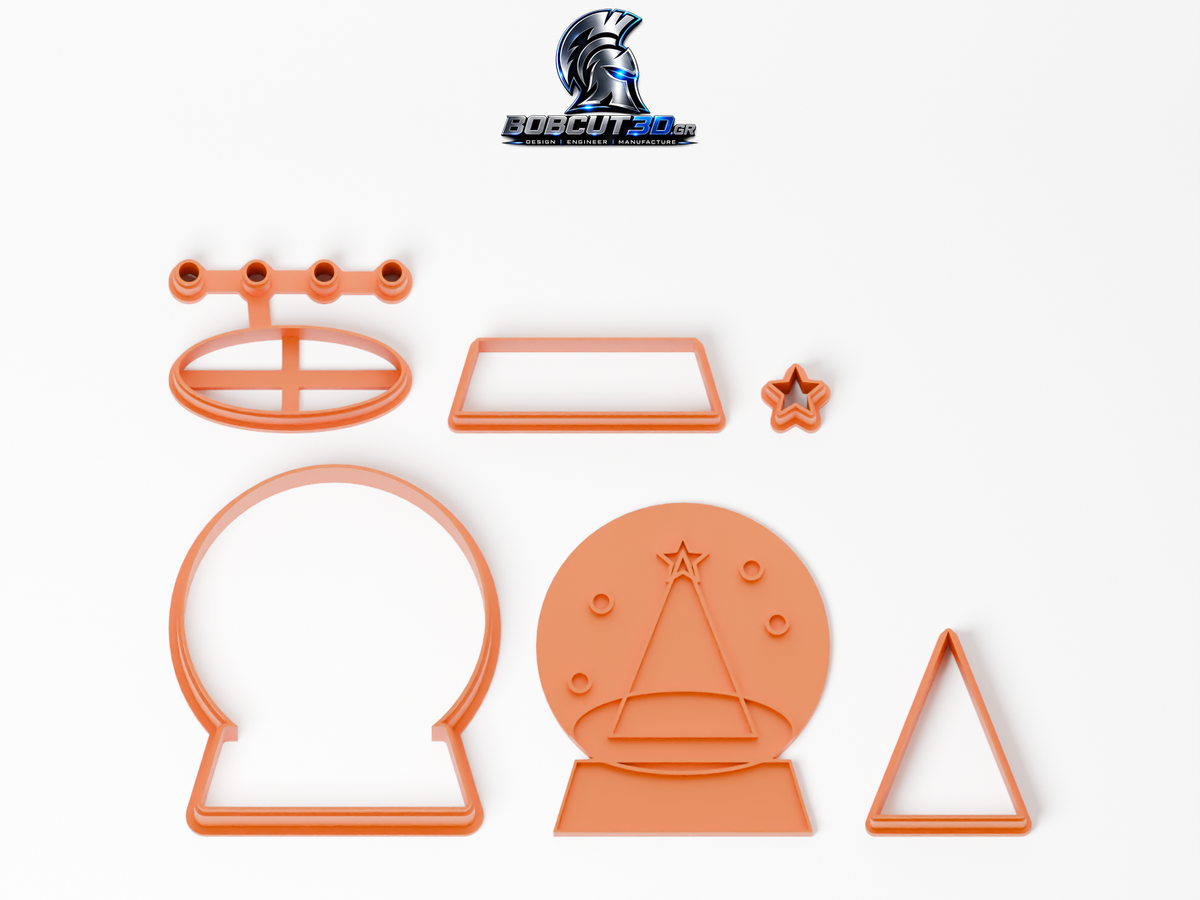 Cookie Cutter - Christmas Snow Globe — πλήρες σετ κουπάτ, σφραγίδας και εργαλείων ανά χρώμα