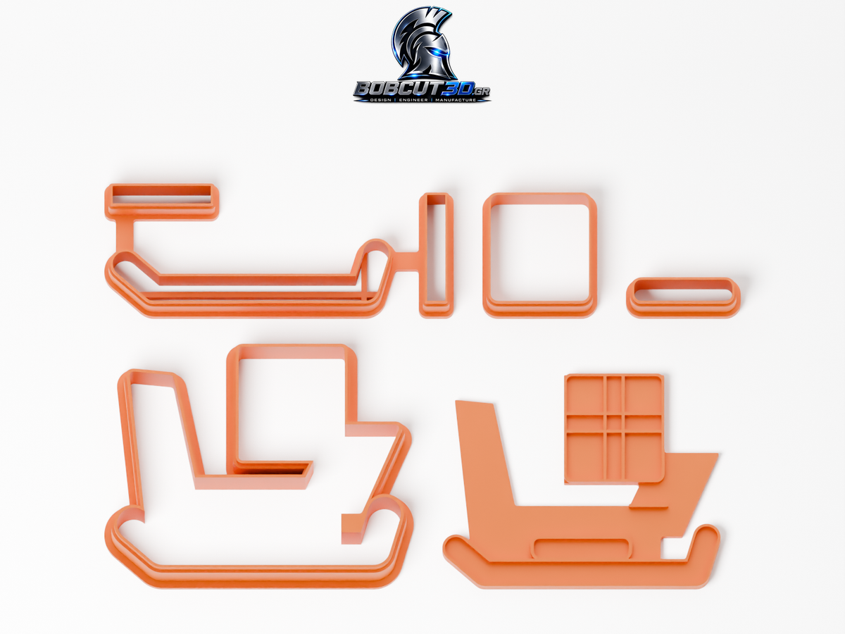Cookie Cutter - Santa Gift Sleigh — πλήρες σετ κουπάτ, σφραγίδας και εργαλείων ανά χρώμα