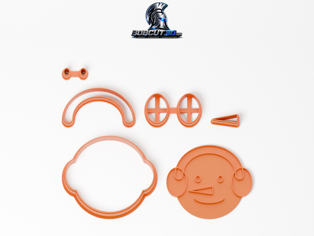 Cookie Cutter - Earmuff Snowman — πλήρες σετ κουπάτ, σφραγίδας και εργαλείων ανά χρώμα