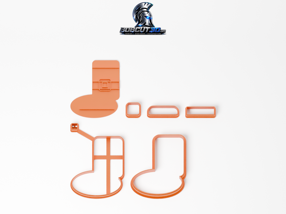 Cookie Cutter - Santa Winter Boot — πλήρες σετ κουπάτ, σφραγίδας και εργαλείων ανά χρώμα