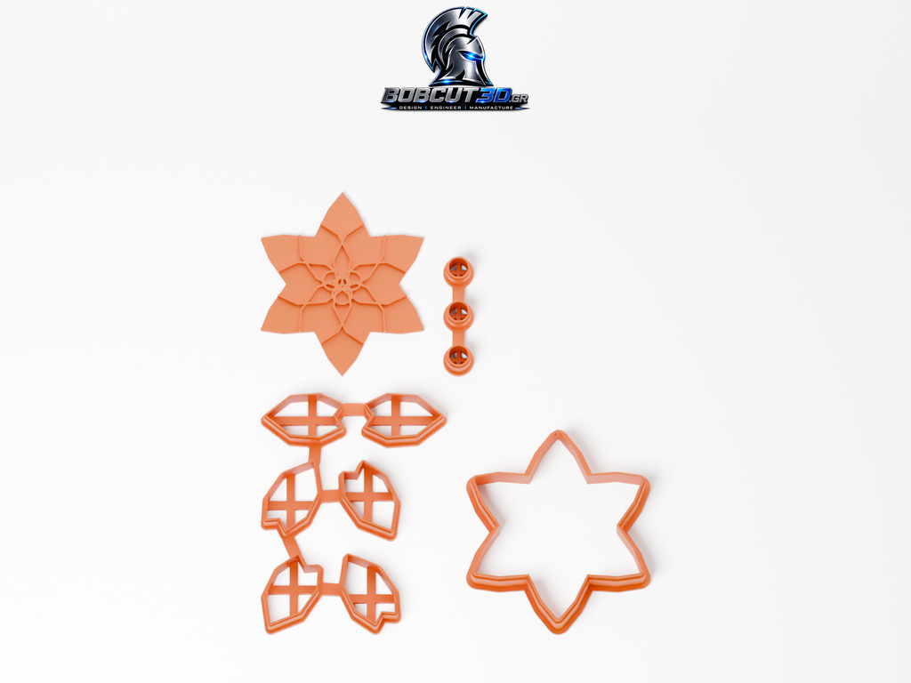 Cookie Cutter - Christmas Poinsettia — πλήρες σετ κουπάτ, σφραγίδας και εργαλείων ανά χρώμα