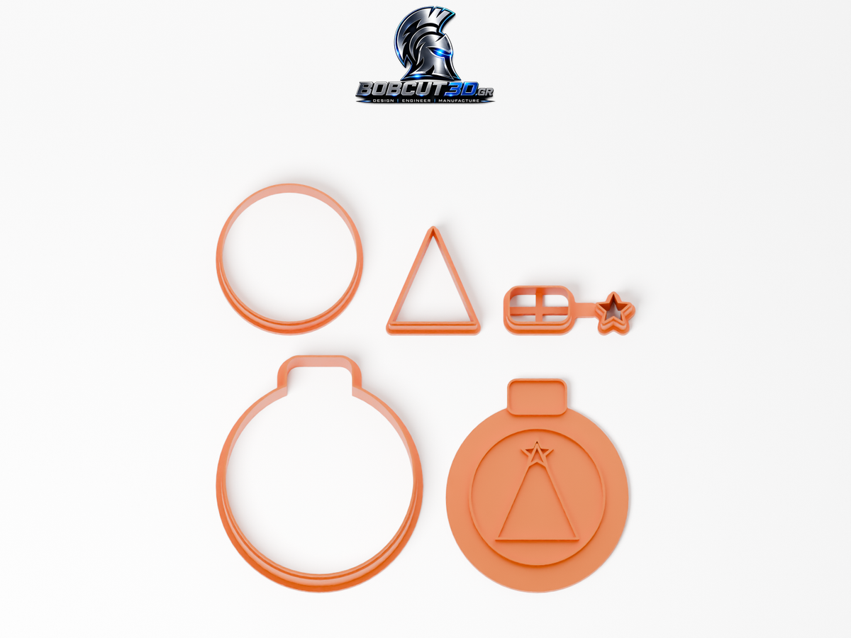 Cookie Cutter - Tree Christmas Bauble — πλήρες σετ κουπάτ, σφραγίδας και εργαλείων ανά χρώμα