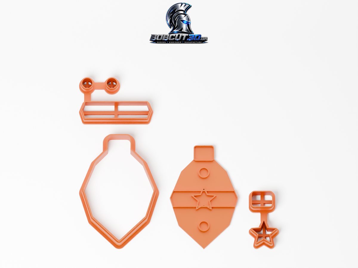 Cookie Cutter - Teardrop Christmas Ornament — πλήρες σετ κουπάτ, σφραγίδας και εργαλείων ανά χρώμα