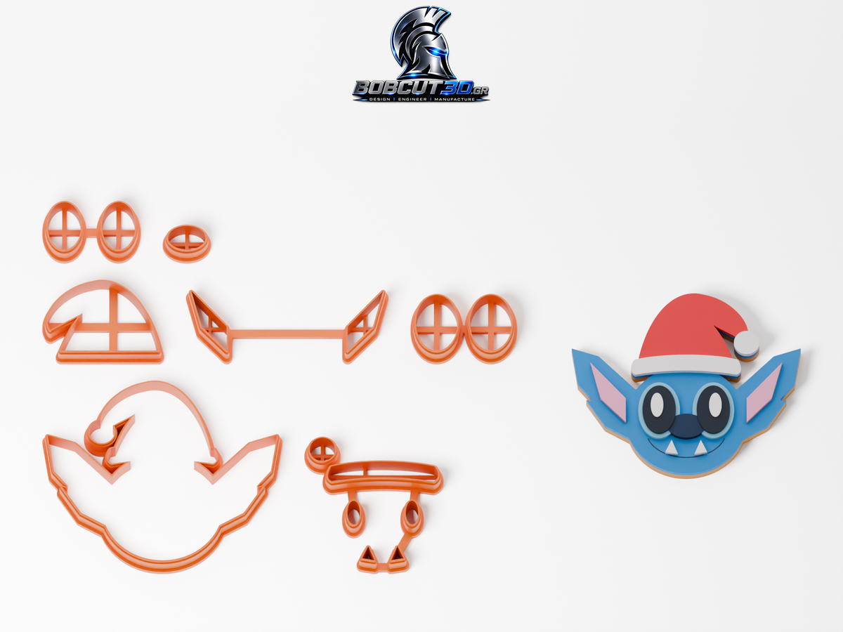 Christmas Stitch — πλήρες σετ 7 κουπάτ κοπής και ενδεικτικό διακοσμημένο μπισκότο, 9,5 εκ.
