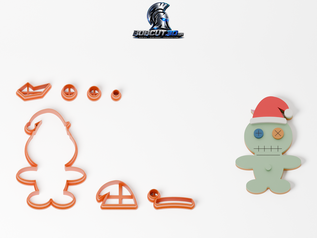 Cookie Cutter - Christmas Scrump — πλήρες σετ κουπάτ και ενδεικτικό μπισκότο με ζαχαρόπαστα, 9,5 εκ.