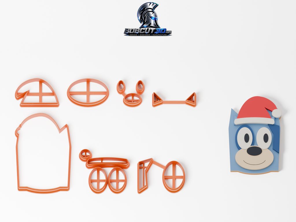 Cookie Cutter - Christmas Bluey — πλήρες σετ κουπάτ και ενδεικτικό μπισκότο με ζαχαρόπαστα, 9,5 εκ.