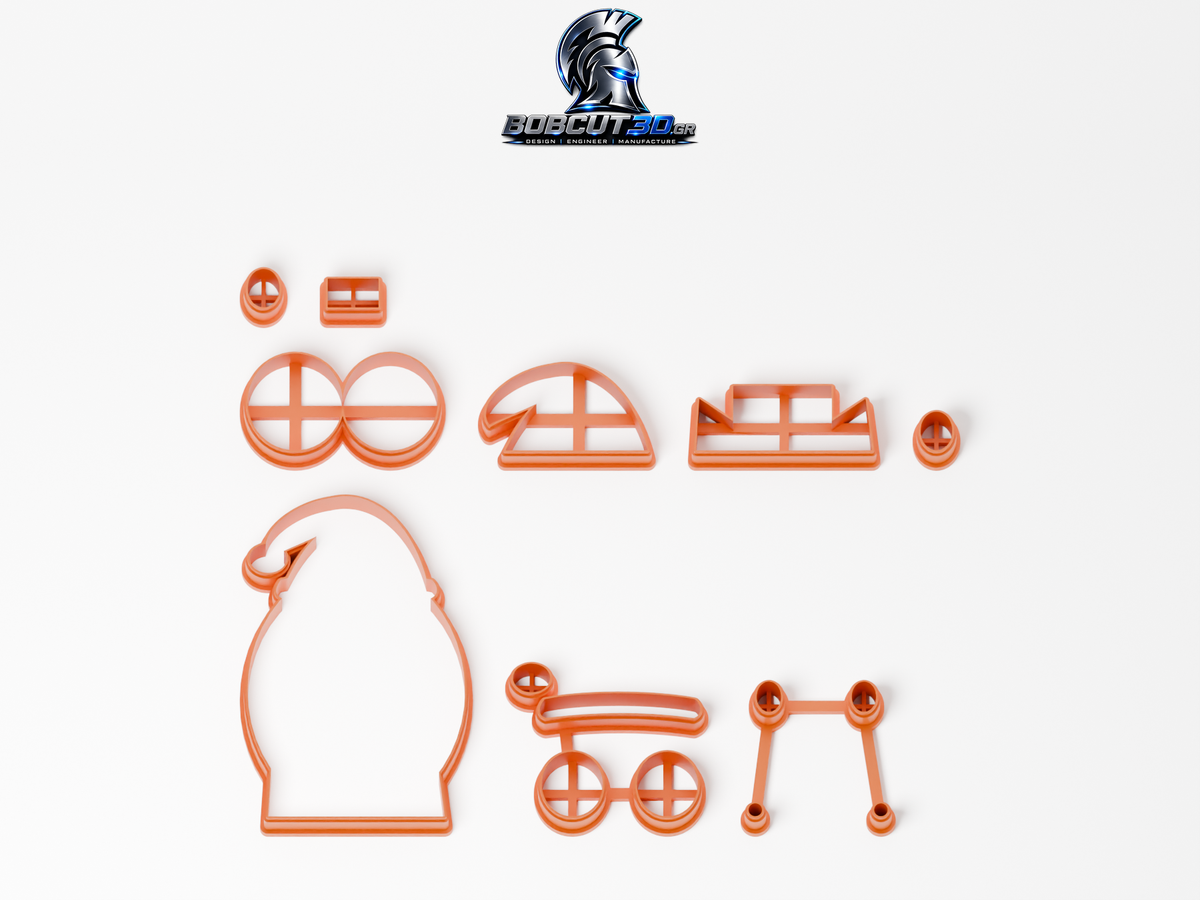 Cookie Cutter - Christmas Minion Bob — όλα τα εργαλεία κοπής του σετ, χωρίς στάμπες.