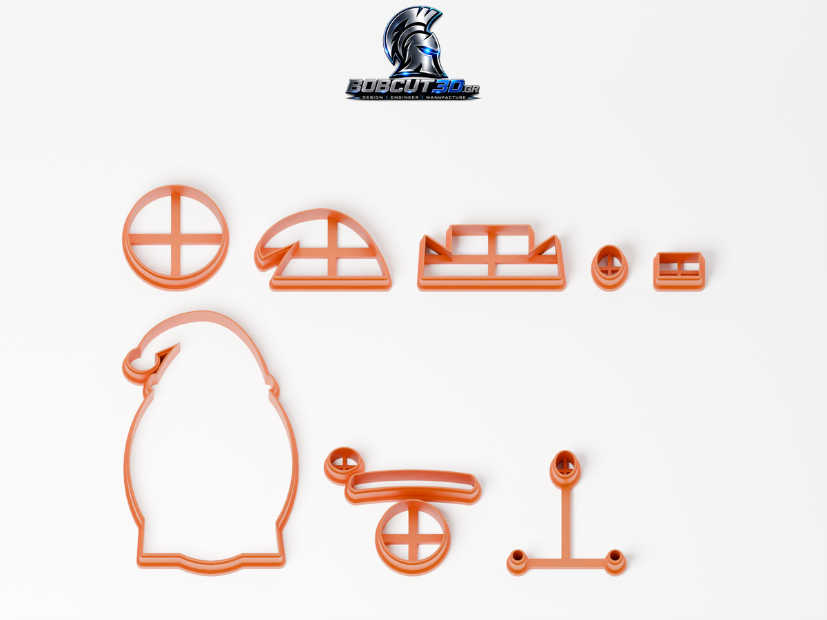 Cookie Cutter - Christmas Minion Stuart — όλα τα εργαλεία κοπής του σετ, χωρίς στάμπες.