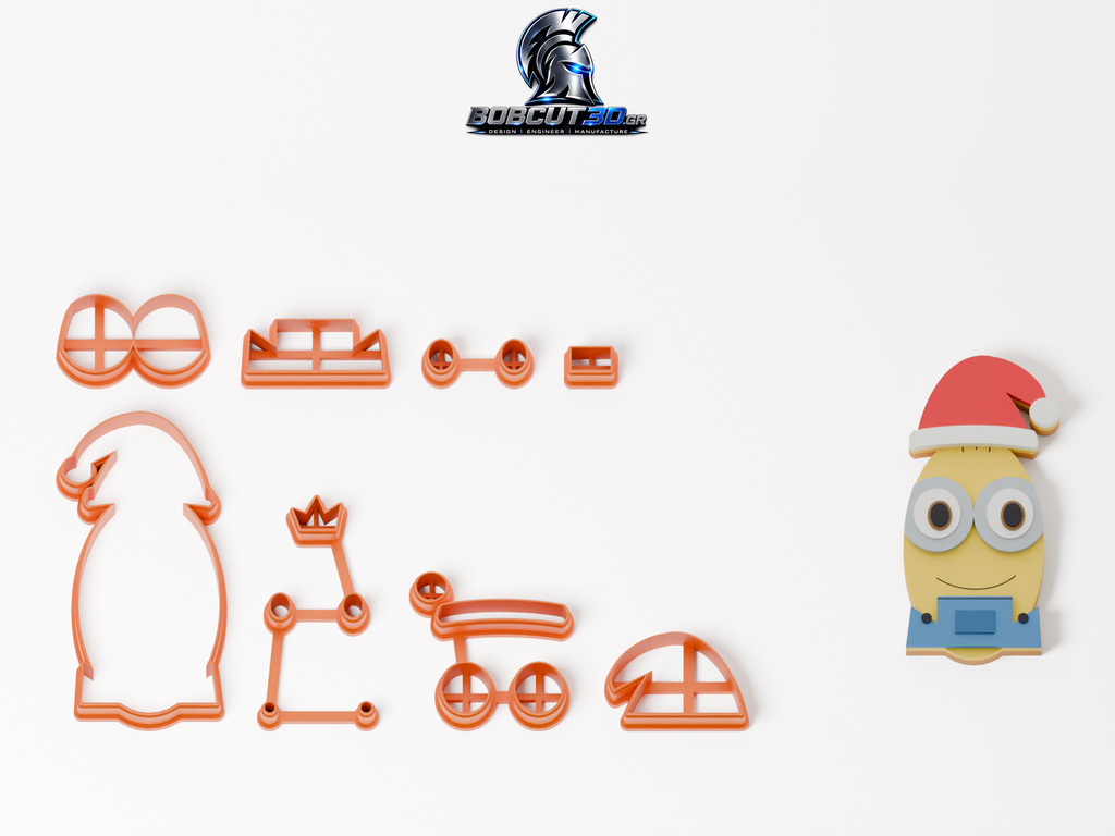 Cookie Cutter - Christmas Minion Kevin — πλήρες σετ κουπάτ και ενδεικτικό μπισκότο με ζαχαρόπαστα, 9,5 εκ.