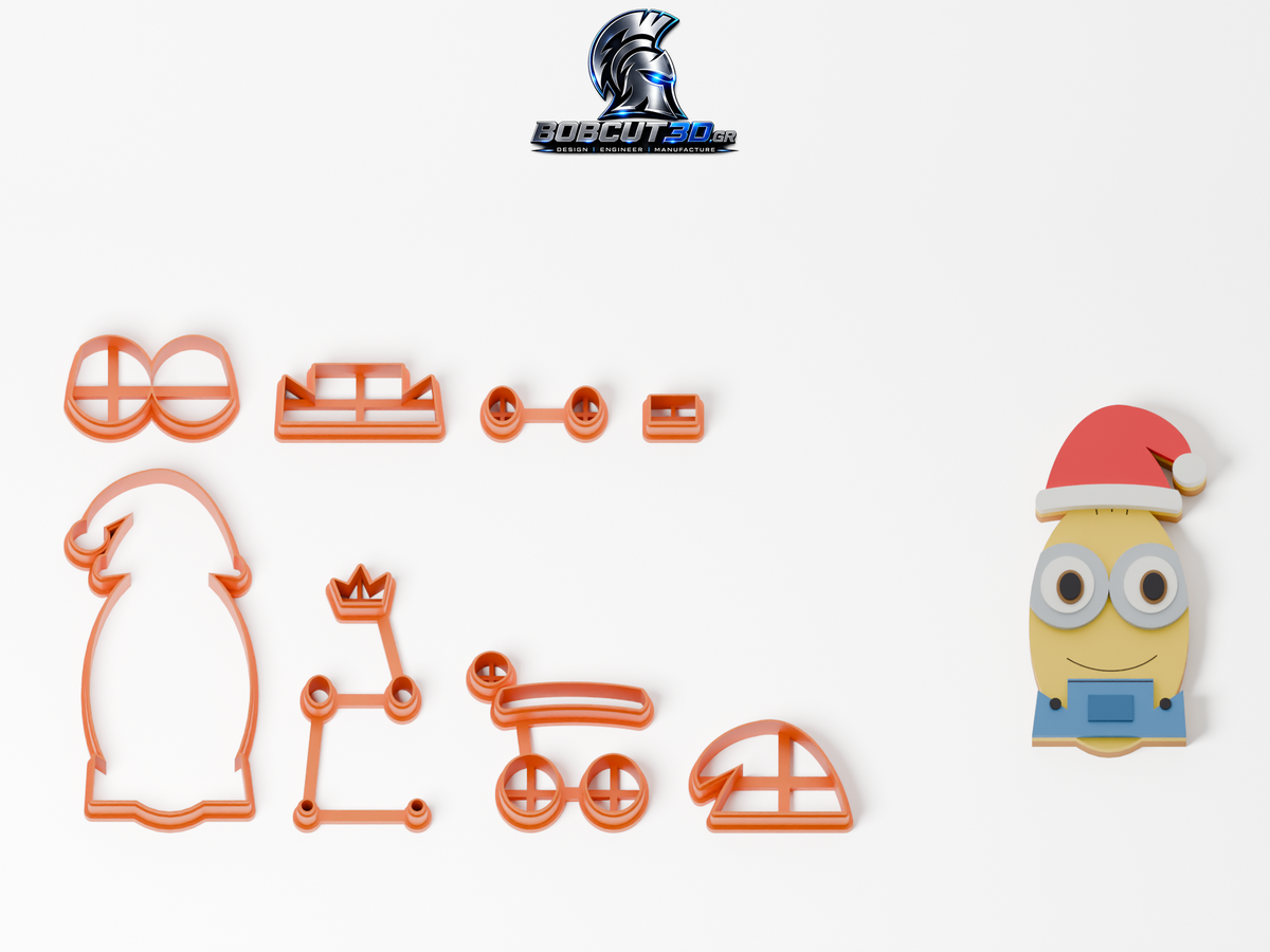 Cookie Cutter - Christmas Minion Kevin — πλήρες σετ κουπάτ και ενδεικτικό μπισκότο με ζαχαρόπαστα, 9,5 εκ.
