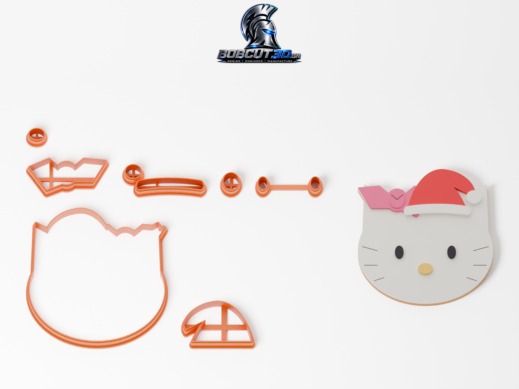 Cookie Cutter - Christmas Hello Kitty — πλήρες σετ κουπάτ και ενδεικτικό μπισκότο με ζαχαρόπαστα, 9,5 εκ.
