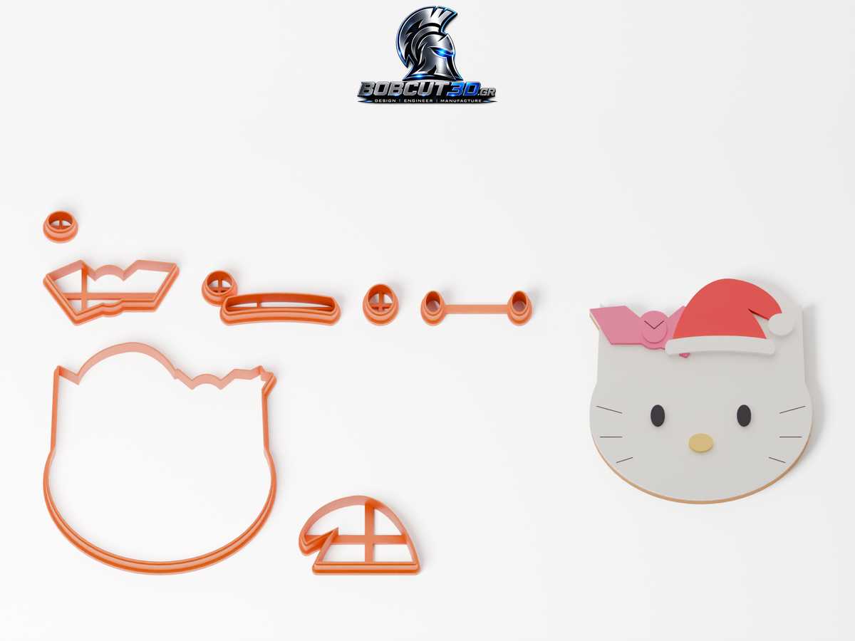 Cookie Cutter - Christmas Hello Kitty — πλήρες σετ κουπάτ και ενδεικτικό μπισκότο με ζαχαρόπαστα, 9,5 εκ.
