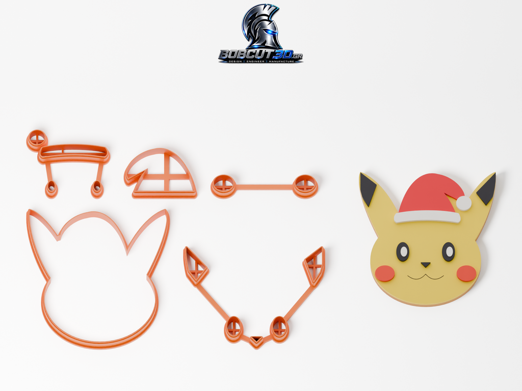 Cookie Cutter - Christmas Pikachu — πλήρες σετ κουπάτ και ενδεικτικό μπισκότο με ζαχαρόπαστα, 9,5 εκ.