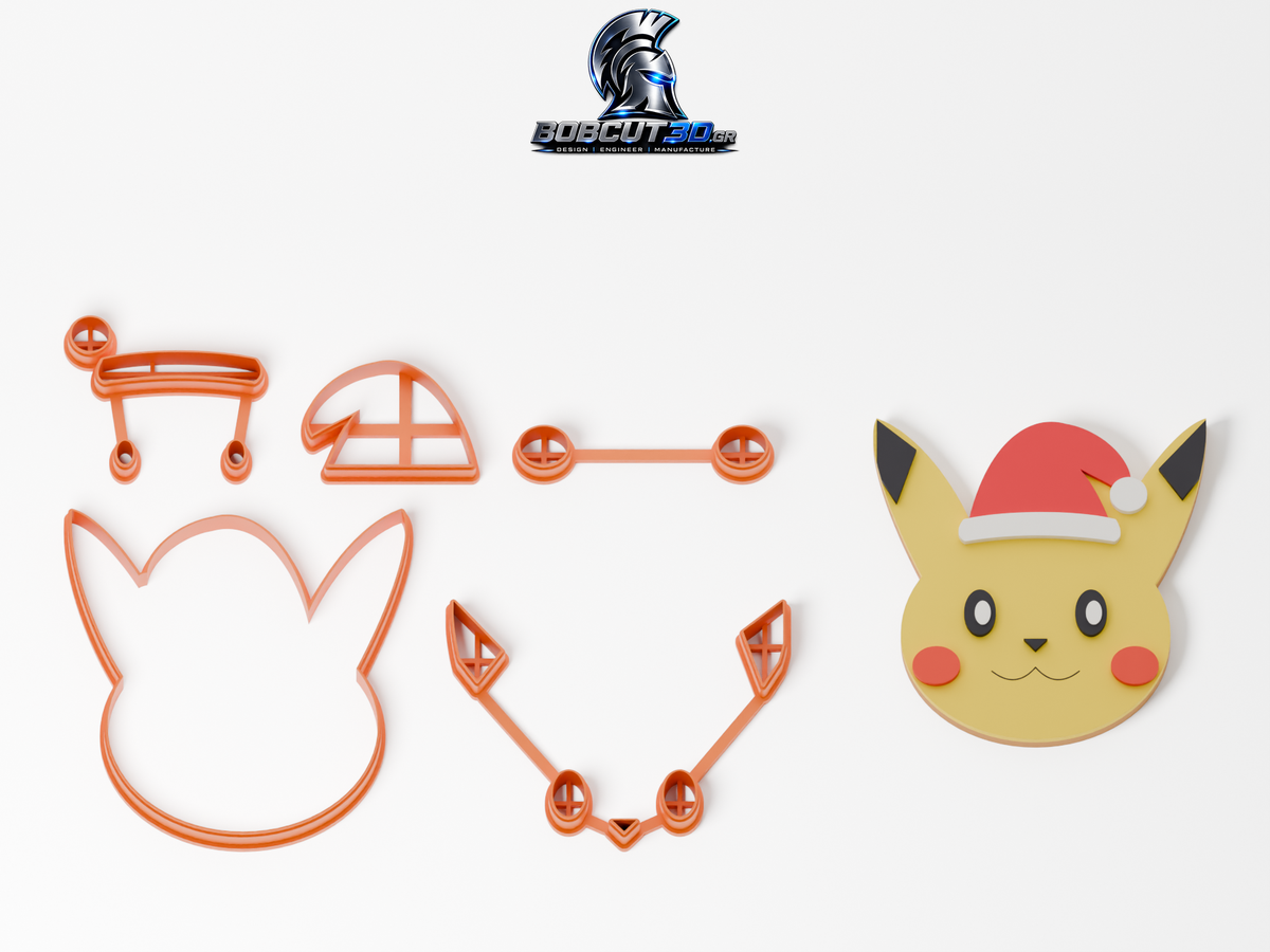 Cookie Cutter - Christmas Pikachu — πλήρες σετ κουπάτ και ενδεικτικό μπισκότο με ζαχαρόπαστα, 9,5 εκ.