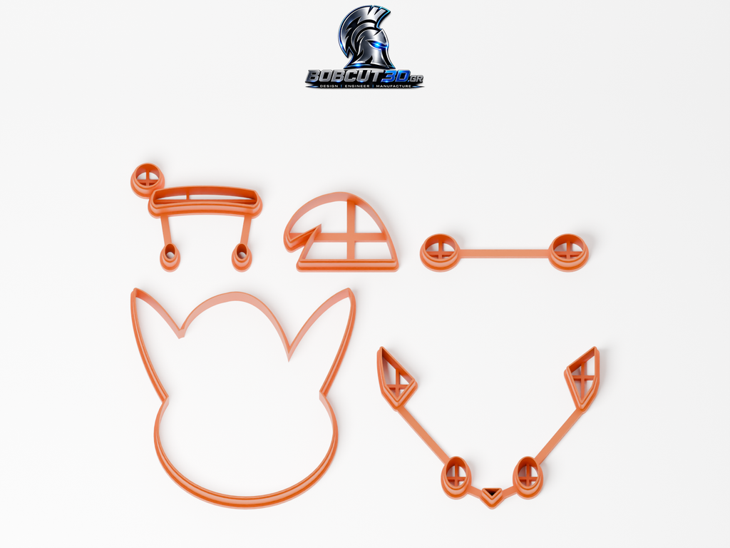 Cookie Cutter - Christmas Pikachu — όλα τα εργαλεία κοπής του σετ, χωρίς στάμπες.