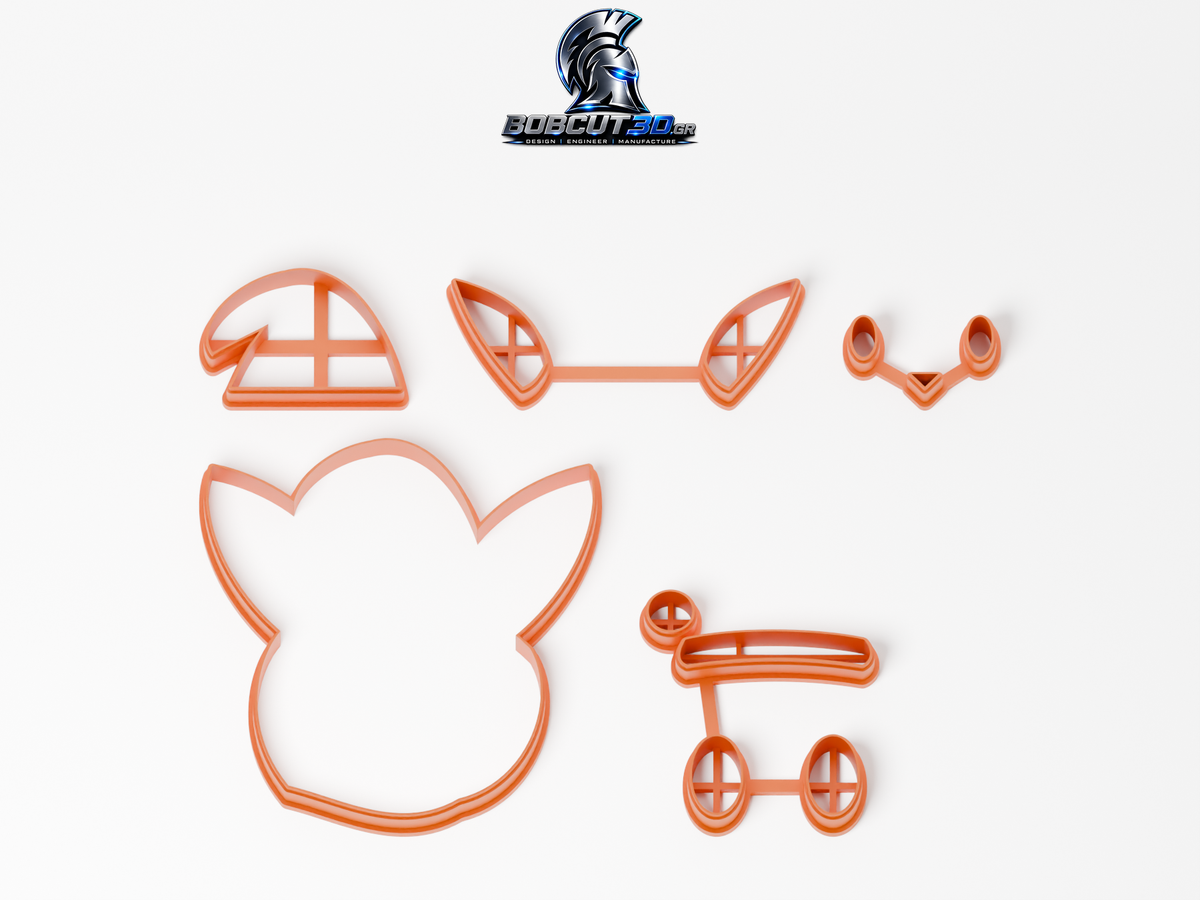 Cookie Cutter - Christmas Eevee — όλα τα εργαλεία κοπής του σετ, χωρίς στάμπες.