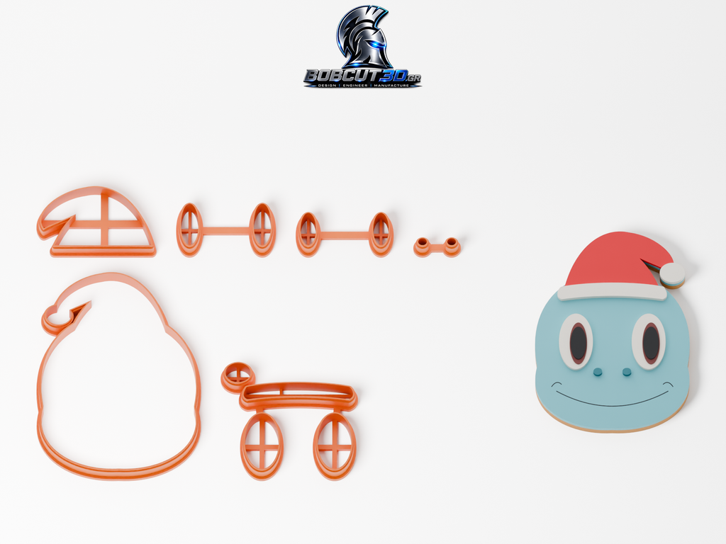 Cookie Cutter - Christmas Squirtle — πλήρες σετ κουπάτ και ενδεικτικό μπισκότο με ζαχαρόπαστα, 9,5 εκ.