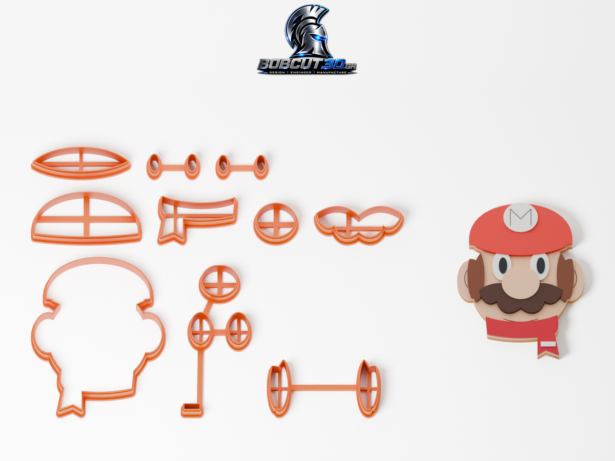Cookie Cutter - Christmas Mario — πλήρες σετ κουπάτ και ενδεικτικό μπισκότο με ζαχαρόπαστα, 9,5 εκ.