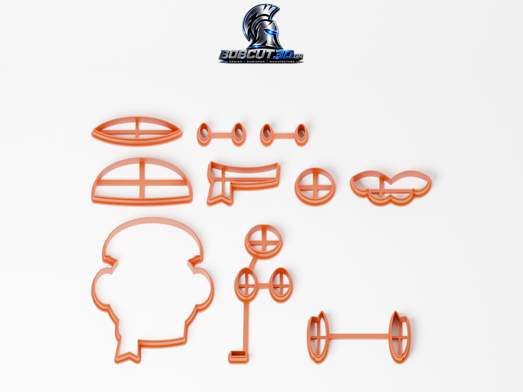 Cookie Cutter - Christmas Mario — όλα τα εργαλεία κοπής του σετ, χωρίς στάμπες.