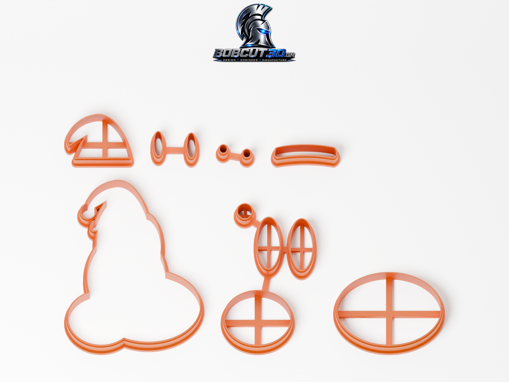 Cookie Cutter - Christmas Yoshi — όλα τα εργαλεία κοπής του σετ, χωρίς στάμπες.