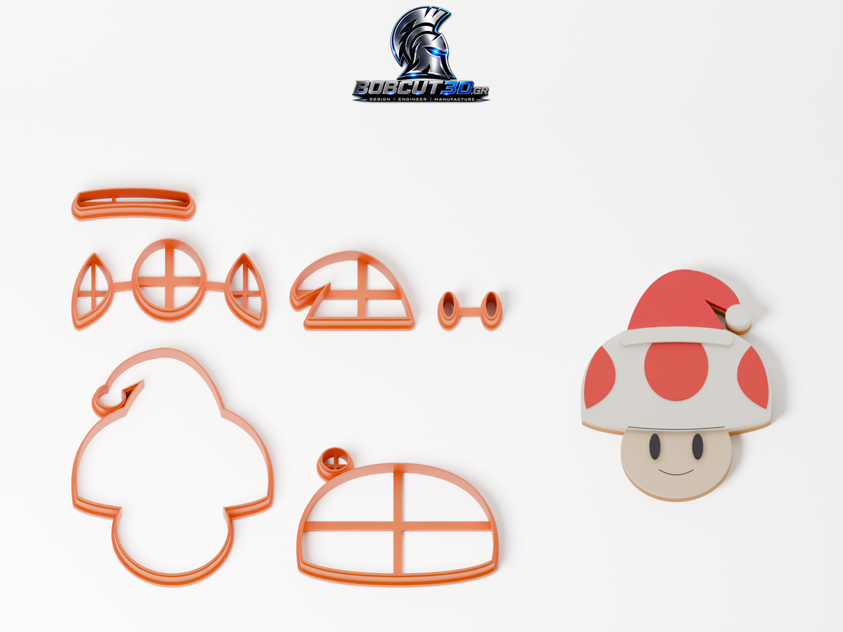 Cookie Cutter - Christmas Toad — πλήρες σετ κουπάτ και ενδεικτικό μπισκότο με ζαχαρόπαστα, 9,5 εκ.