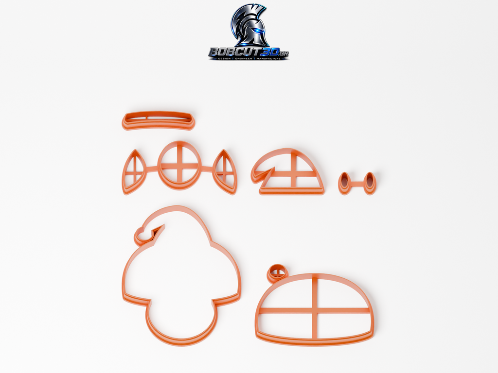 Cookie Cutter - Christmas Toad — όλα τα εργαλεία κοπής του σετ, χωρίς στάμπες.