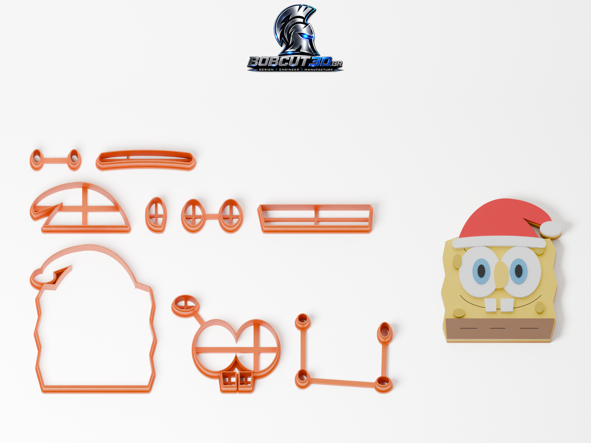 Cookie Cutter - Christmas SpongeBob — πλήρες σετ κουπάτ και ενδεικτικό μπισκότο με ζαχαρόπαστα, 9,5 εκ.