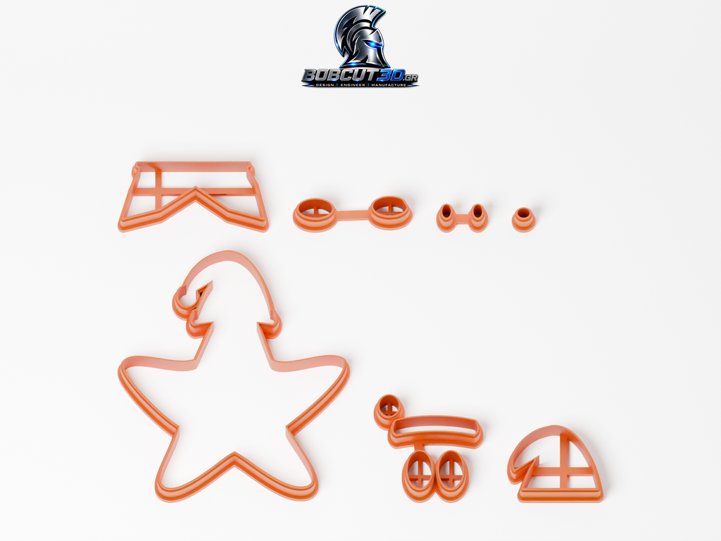 Cookie Cutter - Christmas Patrick Star — όλα τα εργαλεία κοπής του σετ, χωρίς στάμπες.