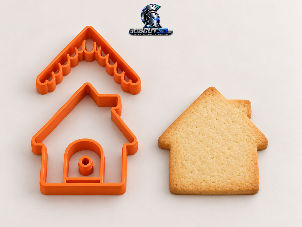 Cookie Cutter - House (Christmas) — κουπάτ με ενδεικτικό απλό μπισκότο