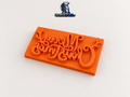 Cookie Cutter - Merry Christmas (Christmas) (Stamp) — πορτοκαλί σφραγίδα με ανεστραμμένη γραφή, ψηφιακή απεικόνιση προϊόντος