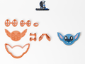 Cookie Cutter - Stitch: πλήρες σετ εργαλείων δίπλα στο διακοσμημένο μπισκότο