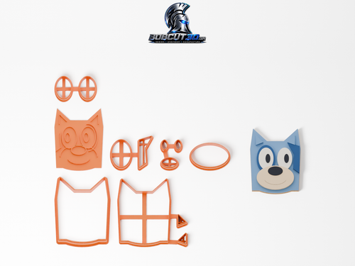 Cookie Cutter - Bluey: πλήρες σετ εργαλείων δίπλα στο διακοσμημένο μπισκότο
