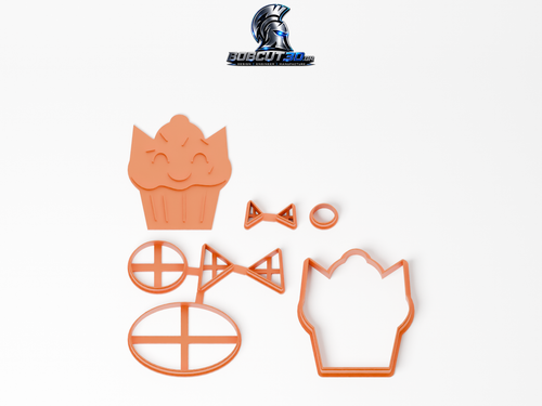 Cookie Cutter - Cakey Cat: ολόκληρο το σετ κουπάτ και σφραγίδας
