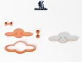 Cookie Cutter - Cinnamoroll: πλήρες σετ εργαλείων δίπλα στο διακοσμημένο μπισκότο