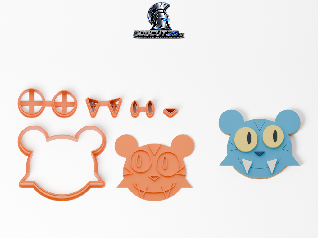 Cookie Cutter - Derpy: πλήρες σετ εργαλείων δίπλα στο διακοσμημένο μπισκότο
