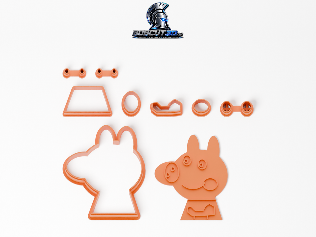 Cookie Cutter - George Pig: ολόκληρο το σετ κουπάτ και σφραγίδας