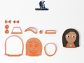 Cookie Cutter - Moana: πλήρες σετ εργαλείων δίπλα στο διακοσμημένο μπισκότο