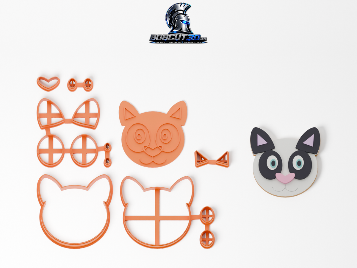 Cookie Cutter - Pandy Paws: πλήρες σετ εργαλείων δίπλα στο διακοσμημένο μπισκότο